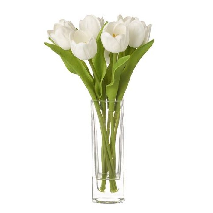 home-decor/artificial-plants-flowers/white-open-tulip-stems-in-vase