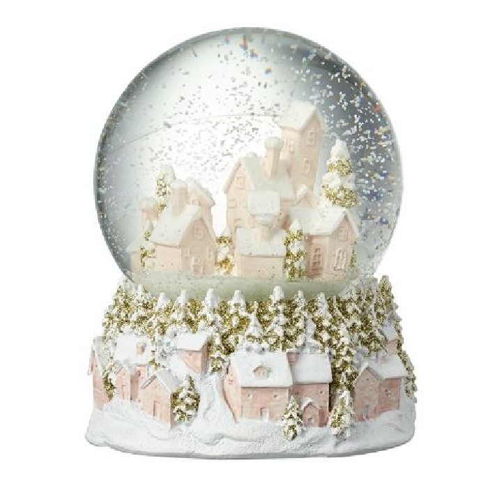 christmas/decorations/xmas-pink-and-gold-snowy-townscape-snow-globe