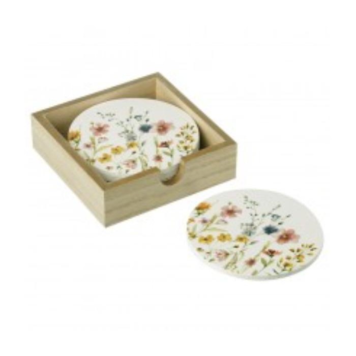 tableware/placemats-coasters-trivets/heaven-sends-wooden-flower-coaster-set