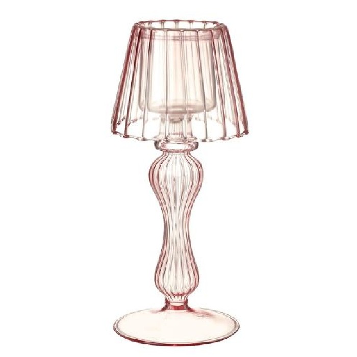 home-decor/candle-holders-lanterns/pink-glass-lamp-tea-light-holder