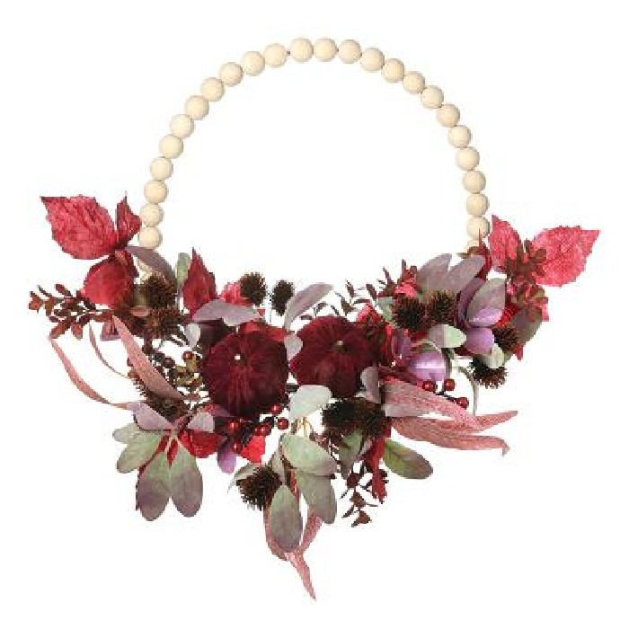 christmas/wreaths/christmas-deep-red-foliage-wreath-with-beads