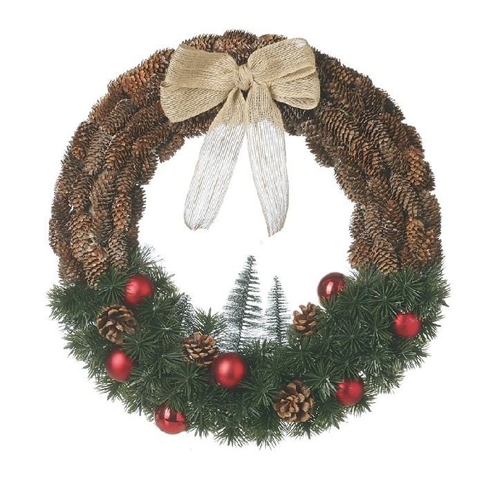 christmas/wreaths/xmas-pinecone-cedar-wreath-with-metal-ball