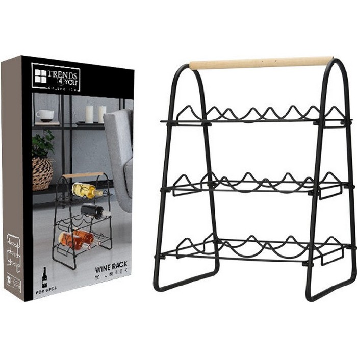 kitchenware/racks-holders-trollies/wine-rack-metal-for-9-bottles
