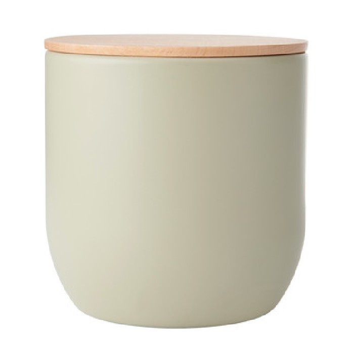 kitchenware/food-storage/kitchencraft-idilica-kitchen-canister-with-beechwood-lid-12-x-12cm-putty