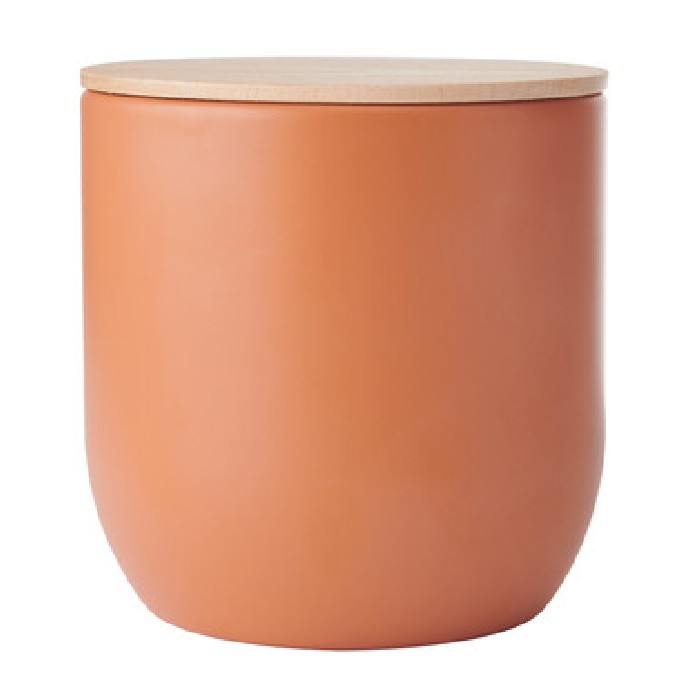 kitchenware/food-storage/kitchencraft-idilica-kitchen-canister-with-beechwood-lid-12-x-12cm-terracotta
