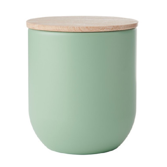 kitchenware/food-storage/kitchencraft-idilica-kitchen-canister-with-beechwood-lid-9-x-10cm-green