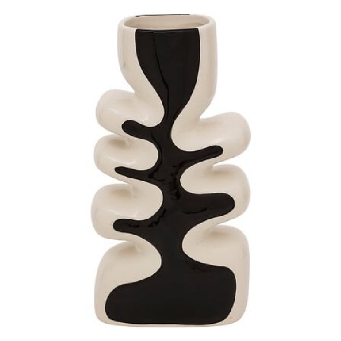 home-decor/vases/atmosphera-black-white-ceramic-wavy-vase-twist-h28cm