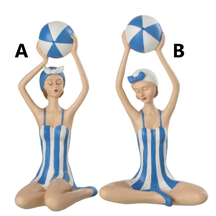 home-decor/decorative-ornaments/figurine-woman-sitting-balloons-polyresin-blue-assortment-of-2