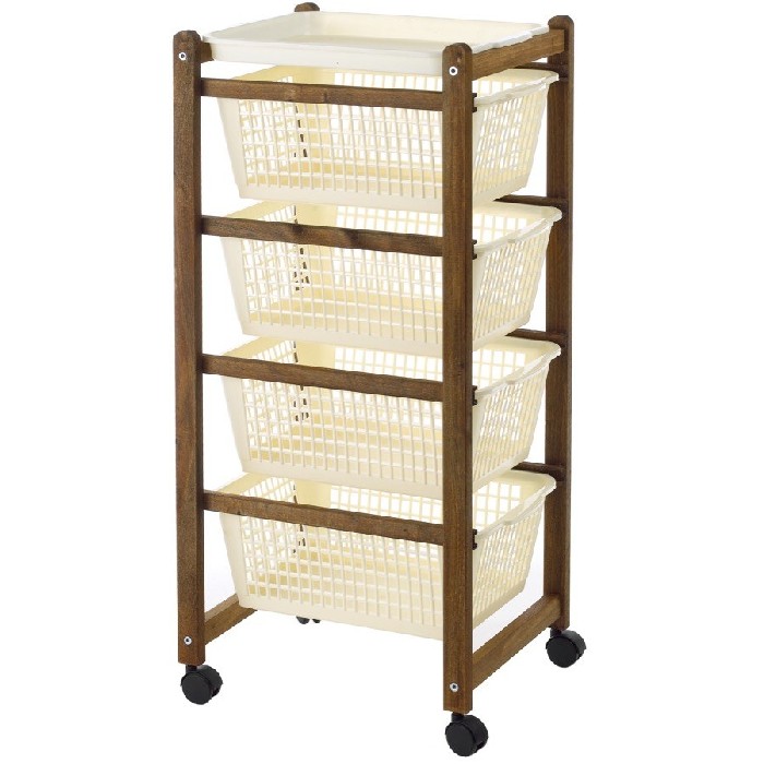 kitchenware/racks-holders-trollies/wood-trolley-with-4-baskets