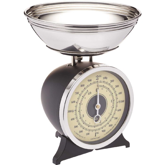 kitchenware/kitchen-tools-gadgets/kitchencraft-black-enamelled-mechanical-kitchen-scale-2kg