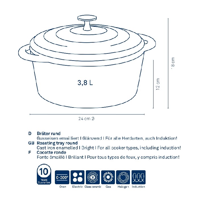 kitchenware/pots-lids-pans/kela-roasting-tray-round-calido-black