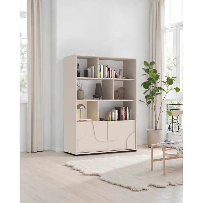 living/shelving-systems/stone-library-with-2-doors-and-6-open-shelves-cashmere