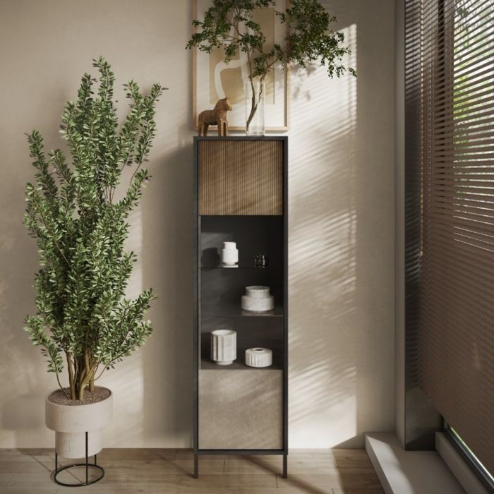 dining/dressers/everest-vitrine-with-1-glass-door-lava-clay-and-mercure