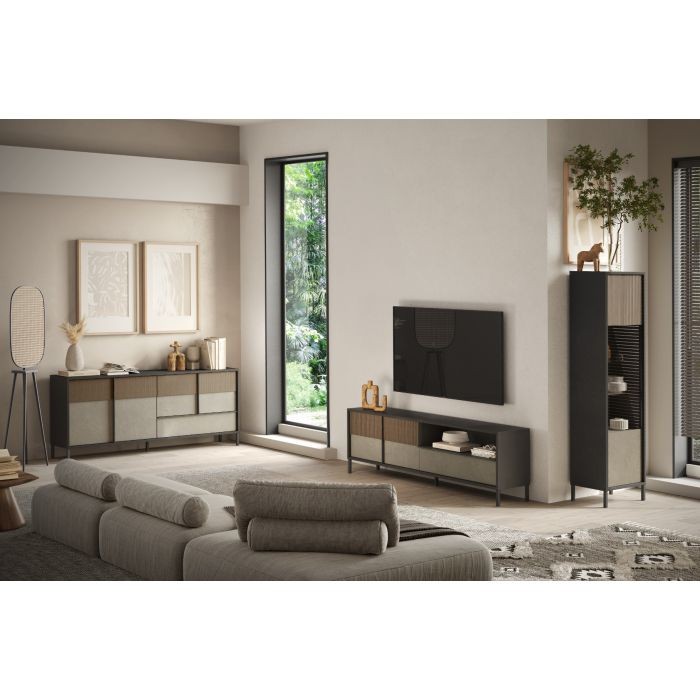 dining/dressers/everest-vitrine-with-1-glass-door-lava-clay-and-mercure