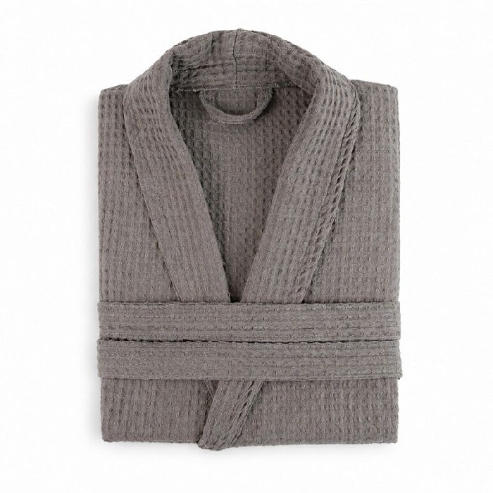home-textiles/bathrobes-dressing-gowns/luna-cotton-waffle-bathrobe-grey-250gsm