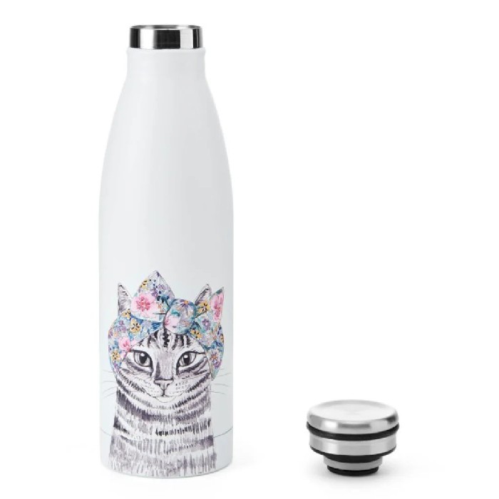 kitchenware/picnicware/mikasa-tipperleyhill-cat-double-walled-500ml-stainless-steel-water-bottle