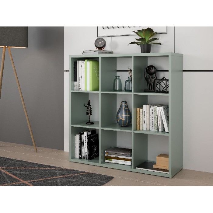 living/shelving-systems/mauro-9-nook-shelf-finished-in-sage-green