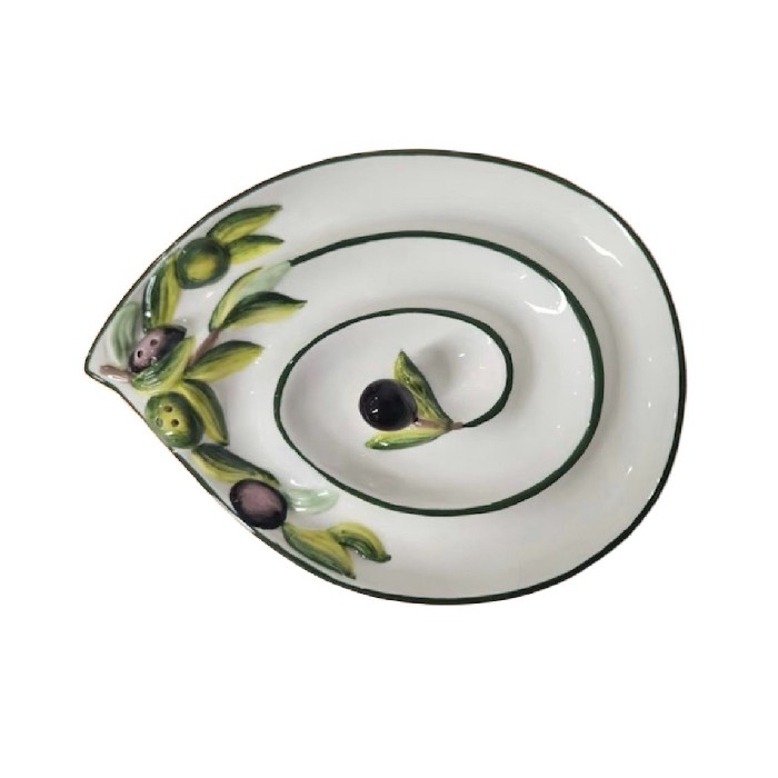home-decor/decorative-ornaments/bristow-potteries-hand-painted-embossed-olive-triple-swirl-dish