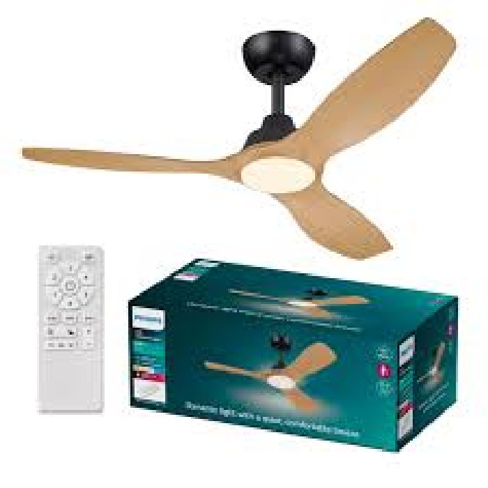 small-appliances/cooling/philips-olas-ceiling-fan-52-inch-led-black-and-wood