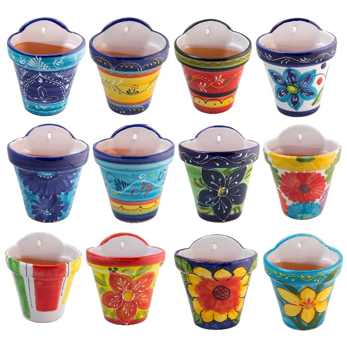 home-decor/indoor-pots-plant-stands/bristow-potteries-hand-painted-ceramic-hanging-pot-22cm-x-21cm-12-assorted