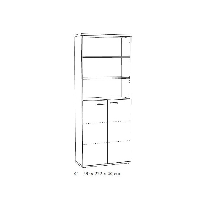 office/bookcases-cabinets/promo-rio-tall-bookcase-with-2-low-doors-and-open-top-shelves-finished-in-spring-oak