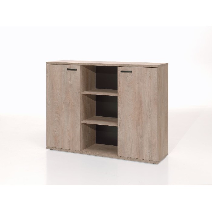 office/bookcases-cabinets/rio-medium-height-bookcase-with-2-doors-and-central-open-shelf-finished-in-hummus-oak