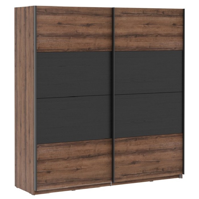 bedrooms/wardrobe-systems/dreamer-200cm-sliding-door-wardrobe-finished-in-mud-and-black-oak