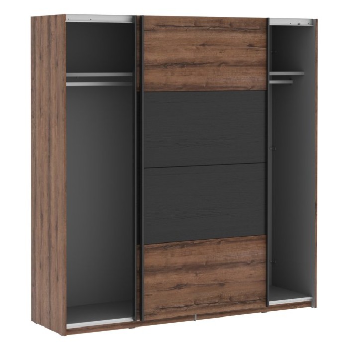 bedrooms/wardrobe-systems/dreamer-200cm-sliding-door-wardrobe-finished-in-mud-and-black-oak