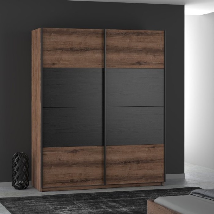 bedrooms/wardrobe-systems/dreamer-170cm-wide-sliding-door-wardrobe-finished-in-mud-and-black-oak