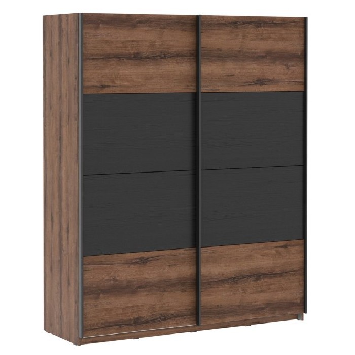 bedrooms/wardrobe-systems/dreamer-170cm-wide-sliding-door-wardrobe-finished-in-mud-and-black-oak