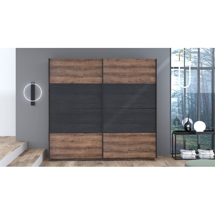 bedrooms/wardrobe-systems/dreamer-220cm-sliding-door-wardrobe-finished-in-mud-and-black-oak