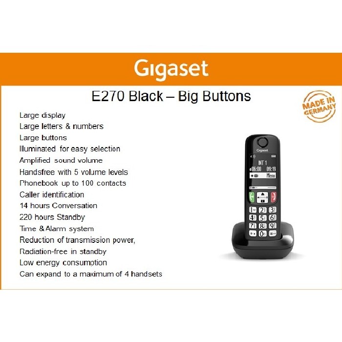 electronics/phones-accessories/gigaset-cordless-e270-big-button-black