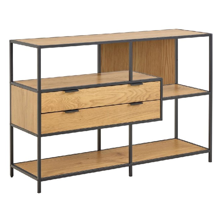 bedrooms/chest-of-drawers/seaford-open-chest-finished-in-wild-oak-with-black-metal-structure
