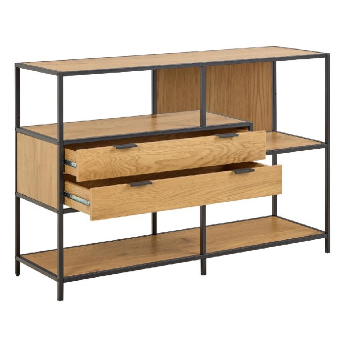 bedrooms/chest-of-drawers/seaford-open-chest-finished-in-wild-oak-with-black-metal-structure