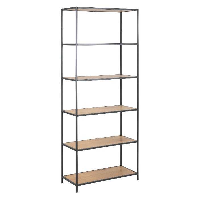 living/shelving-systems/promo-seaford-tall-bookcase-wild-oak-shelves-black-frame