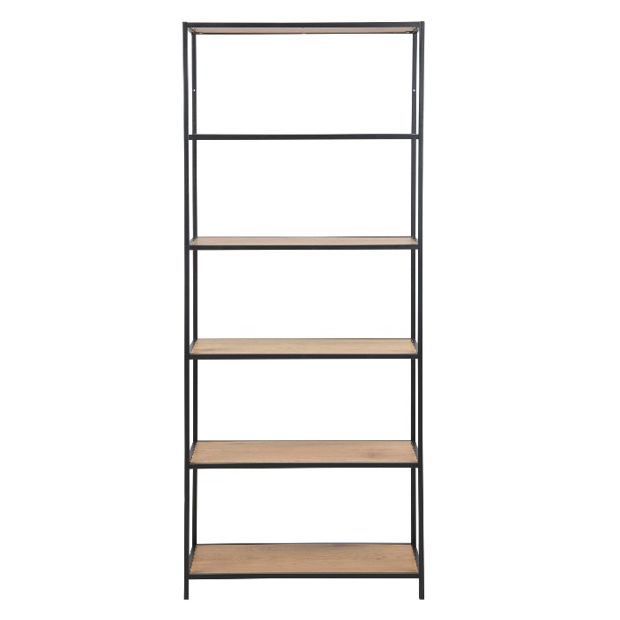 living/shelving-systems/promo-seaford-tall-bookcase-wild-oak-shelves-black-frame