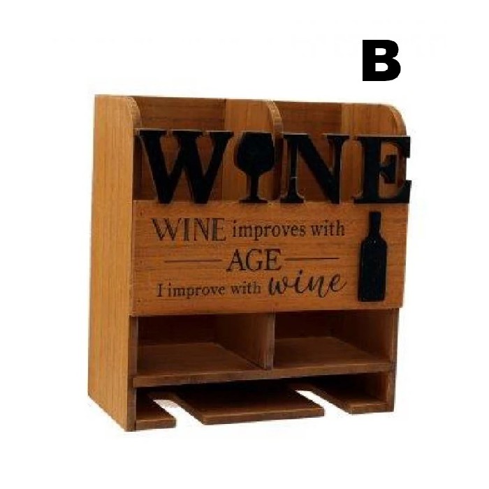kitchenware/racks-holders-trollies/wine-bottle-holder-20cm-x-22cm-with-glass-rack-2-assorted