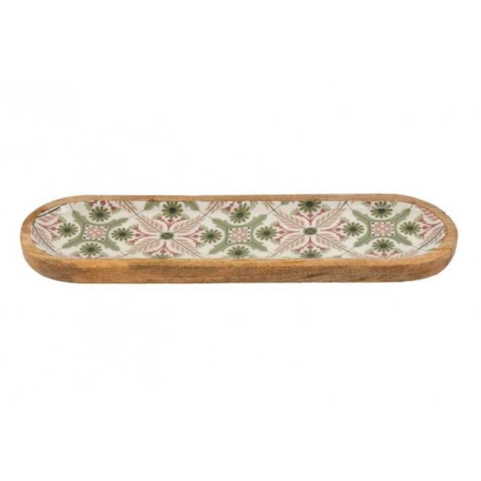 tableware/serveware/oval-enamel-tray-green-and-pink-45cm