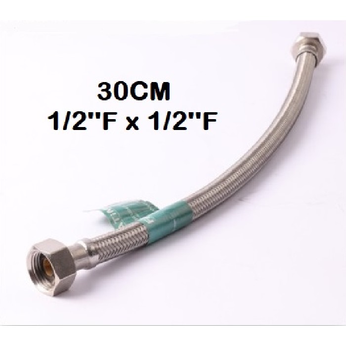 bathrooms/bathroom-accessories/fanski-stainless-steel-braided-flex-pipe-30cm-12-inch