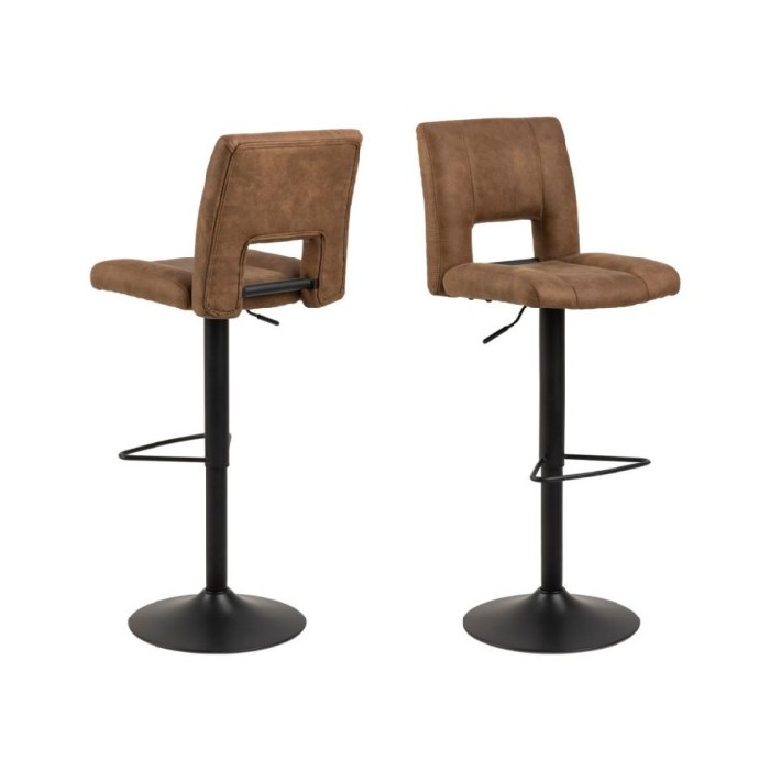 dining/dining-stools/promo-sylvia-barstool-upholstered-in-preston-light-brown-22-microfibre-with-a-black-base