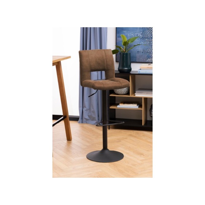 dining/dining-stools/promo-sylvia-barstool-upholstered-in-preston-light-brown-22-microfibre-with-a-black-base