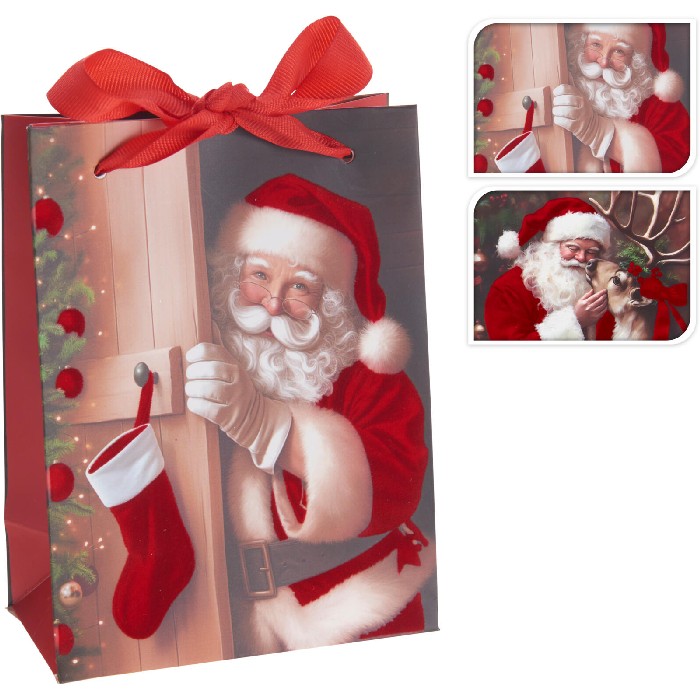 christmas/wrapping-paper-ribbons/christmas-gift-bag-santa-12cm-x-16cm-2-assorted