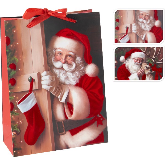 christmas/wrapping-paper-ribbons/christmas-gift-bag-santa-26cm-x-32cm-2-assorted