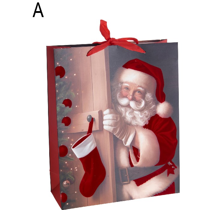 christmas/wrapping-paper-ribbons/christmas-gift-bag-santa-26cm-x-32cm-2-assorted
