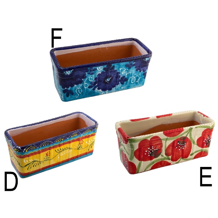 home-decor/indoor-pots-plant-stands/bristow-potteries-hand-painted-ceramic-trough-50cm-x-13cm-9-assorted