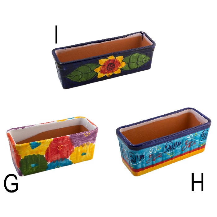 home-decor/indoor-pots-plant-stands/bristow-potteries-hand-painted-ceramic-trough-50cm-x-13cm-9-assorted