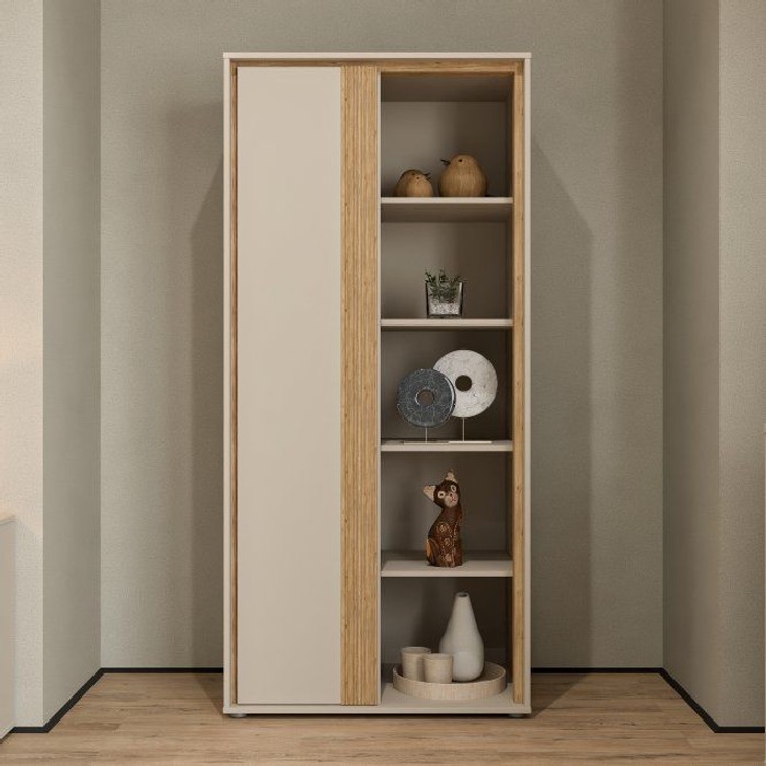 bedrooms/teen-bedrooms/wexlin-semi-open-shelf-unit-with-1-door-and-5-open-shelves-finished-in-sand-and-mauvella-oak