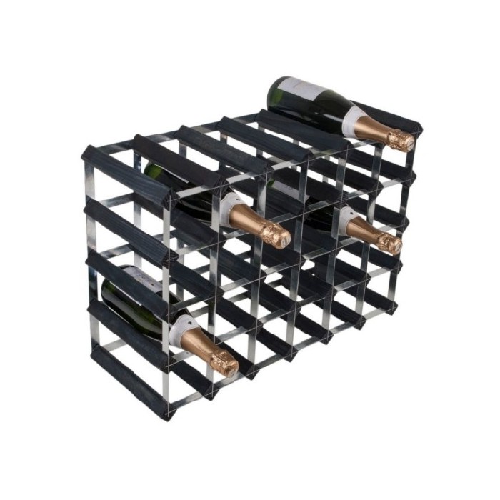 kitchenware/racks-holders-trollies/black-ask-pine-30-bottles-wine-rack
