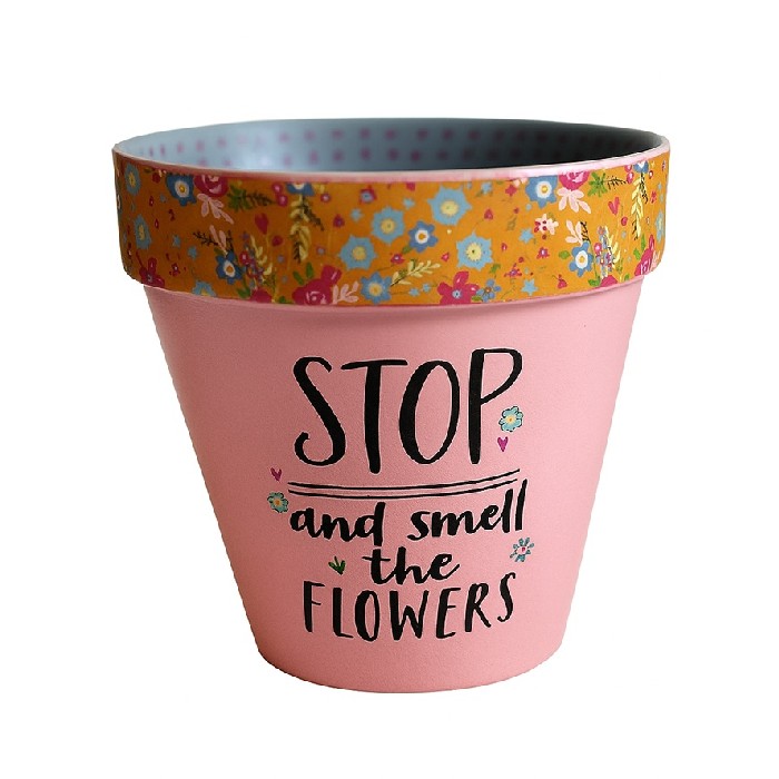 home-decor/indoor-pots-plant-stands/stop-and-smell-the-flowers-pot-pink
