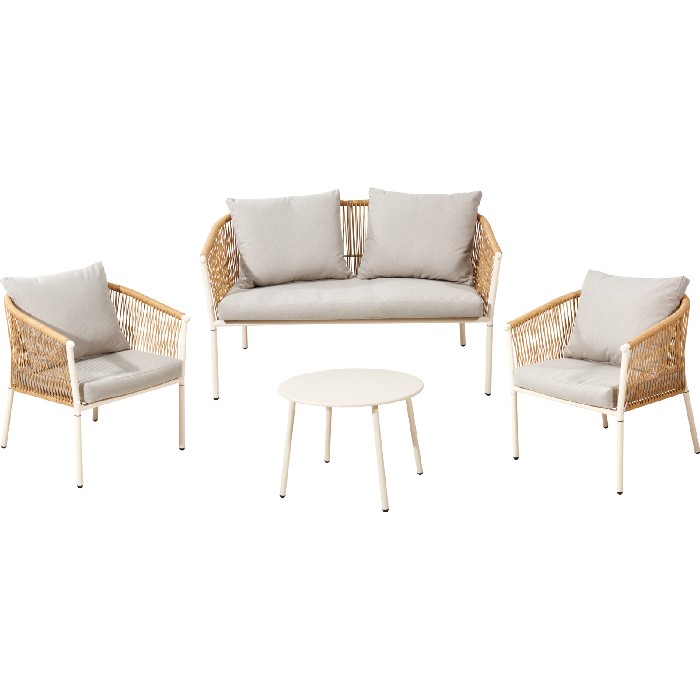 outdoor/sofas-sofa-sets/garden-sofa-set-beige-with-cushions-4-pieces